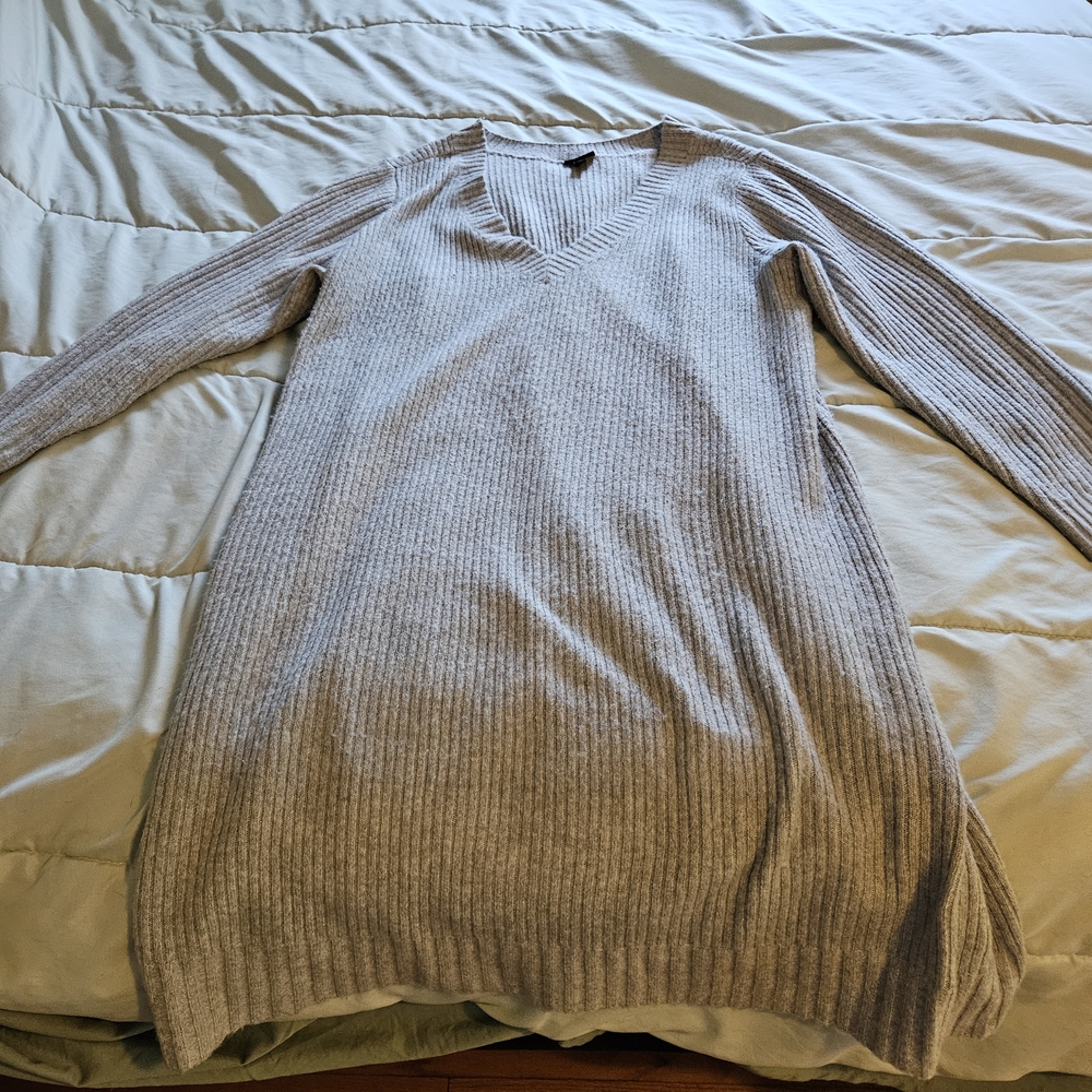 Elegant Long‎ Sleeve Gray Dress